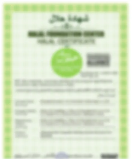 Halal certificate (blurred preview)
